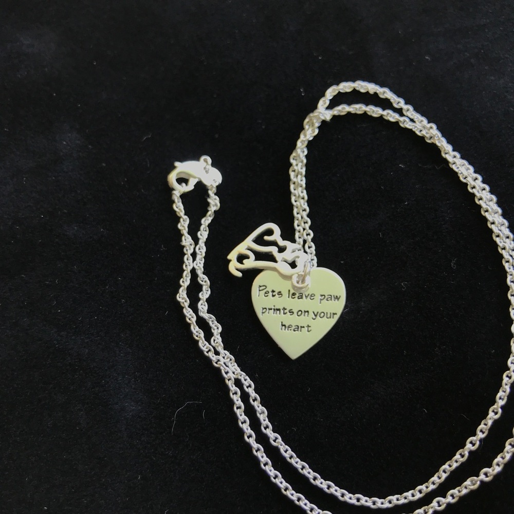🐾 Sterling Silver Dog Cat Lover's Quote Necklace